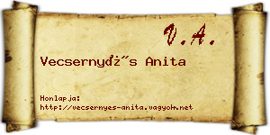 Vecsernyés Anita névjegykártya