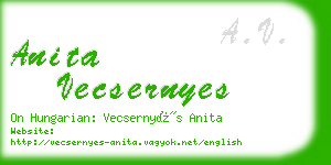 anita vecsernyes business card